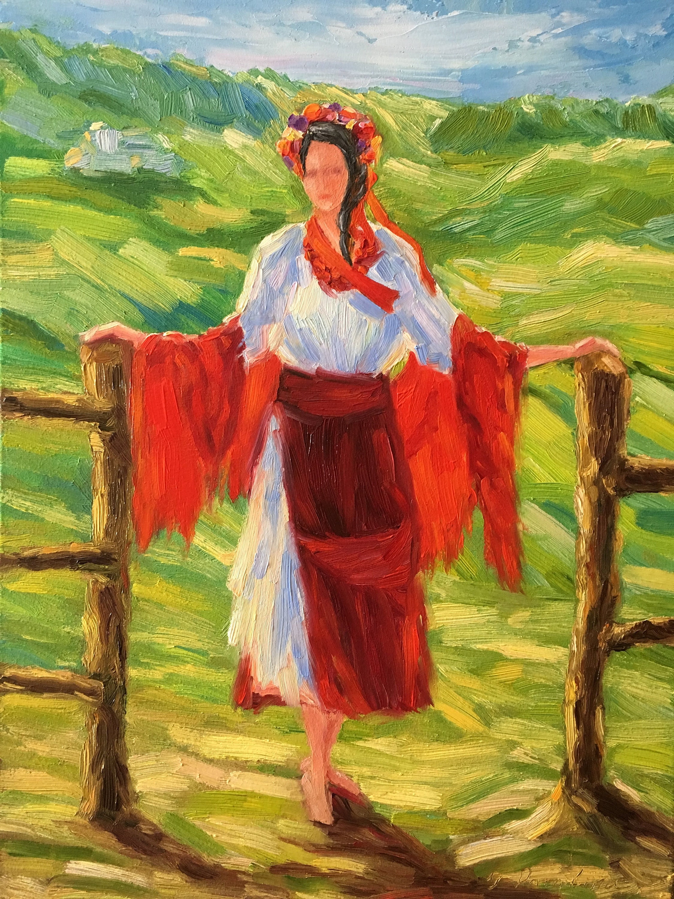 Original Ukraine Art Art Print Digital With Ukrainian Woman Etsy