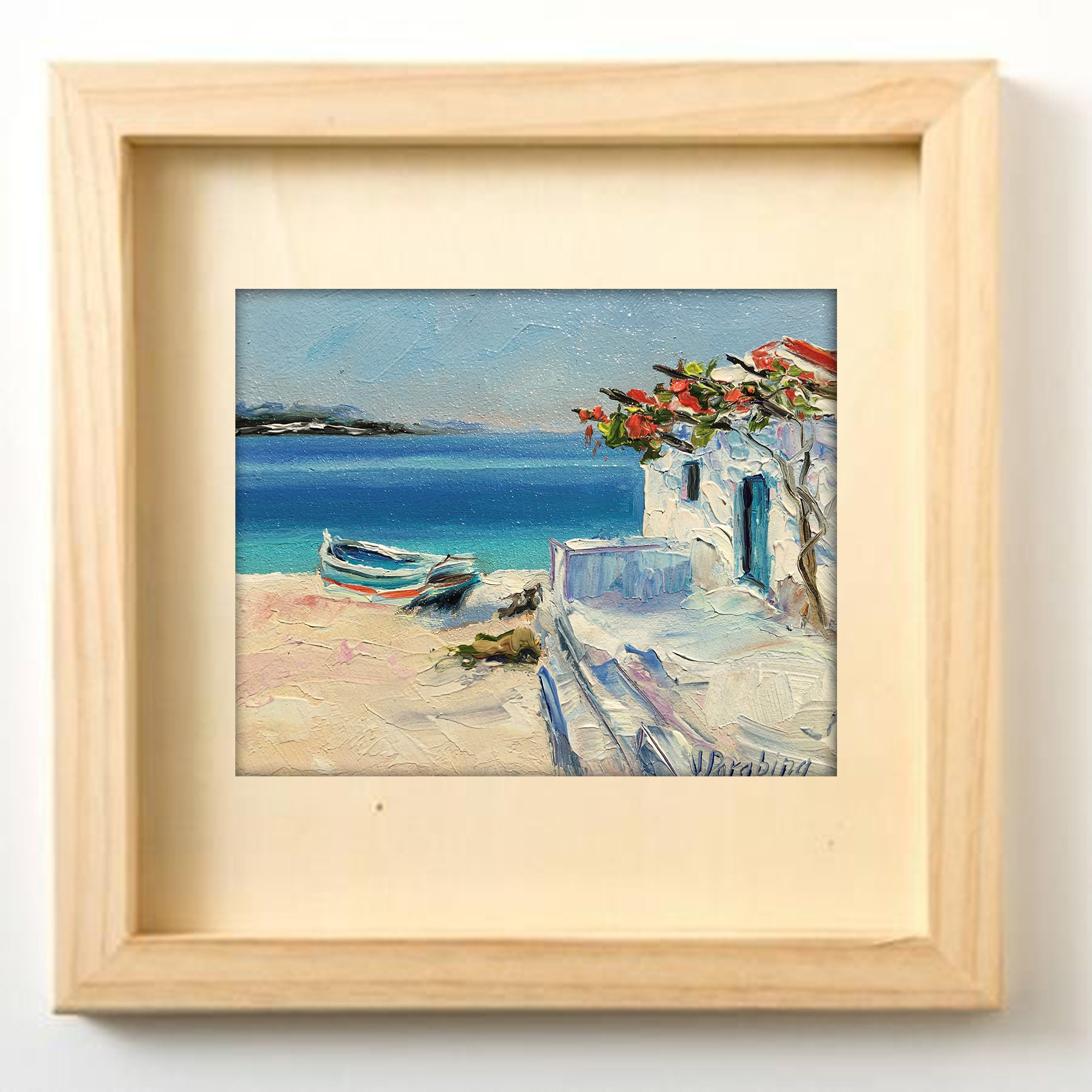 海の風景画 - LITTLE EUROPA GALLERY Tiny Original Oil Painting