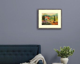 絵画 油絵 モリアーニ（イタリア） 「イタリア・トスカーナ風景