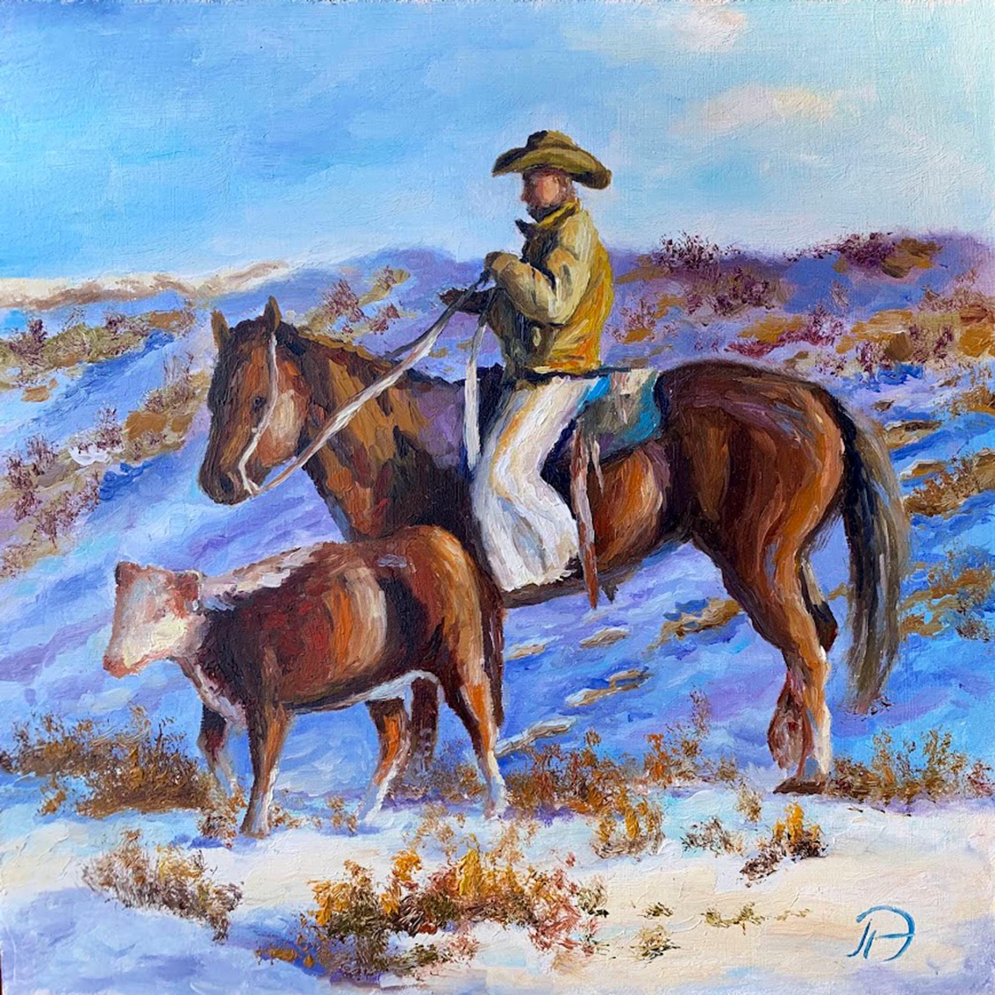 【真作】絵画　油彩　夕暮れのカウボーイと馬　牧場風景　ウエスタンアート　Y183 真作】絵画 油彩 夕暮れのカウボーイと馬 牧場風景 ウエスタンアート