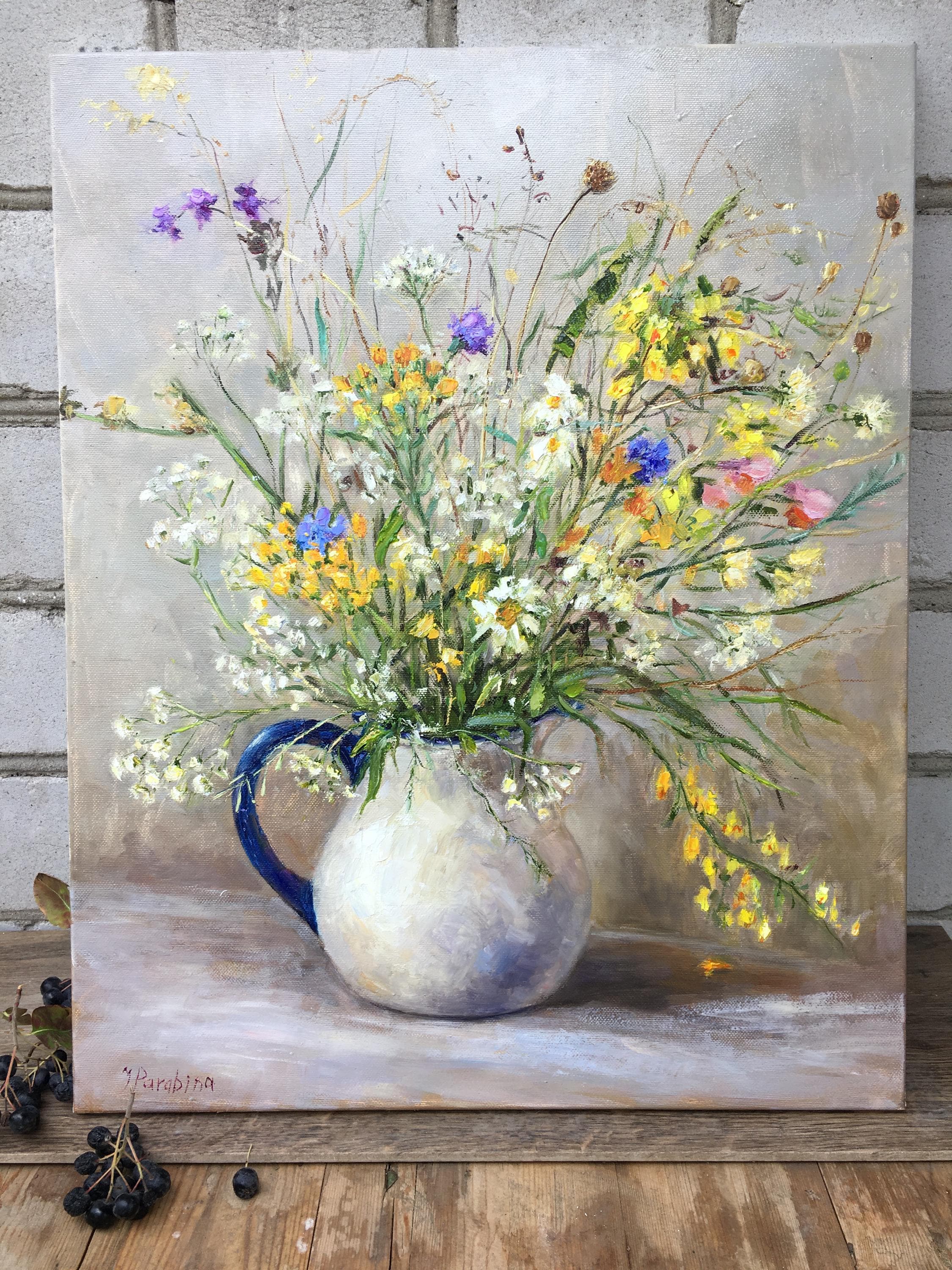 Delicate Bouquet Wildflowers Oil Painting Flowers Original