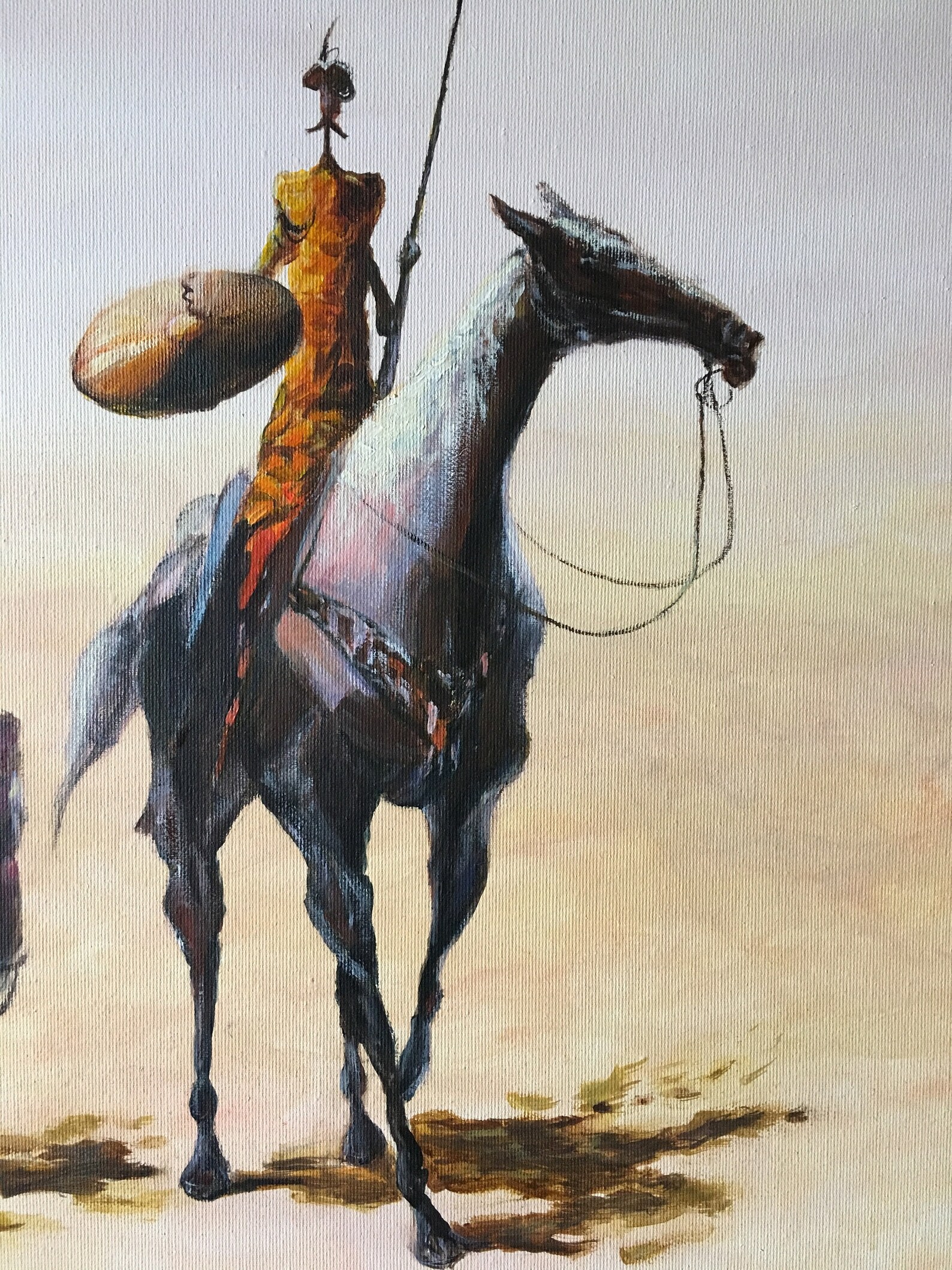 Don Quijote Malerei Sancho Panza Pferd abstrakte Malerei Etsy