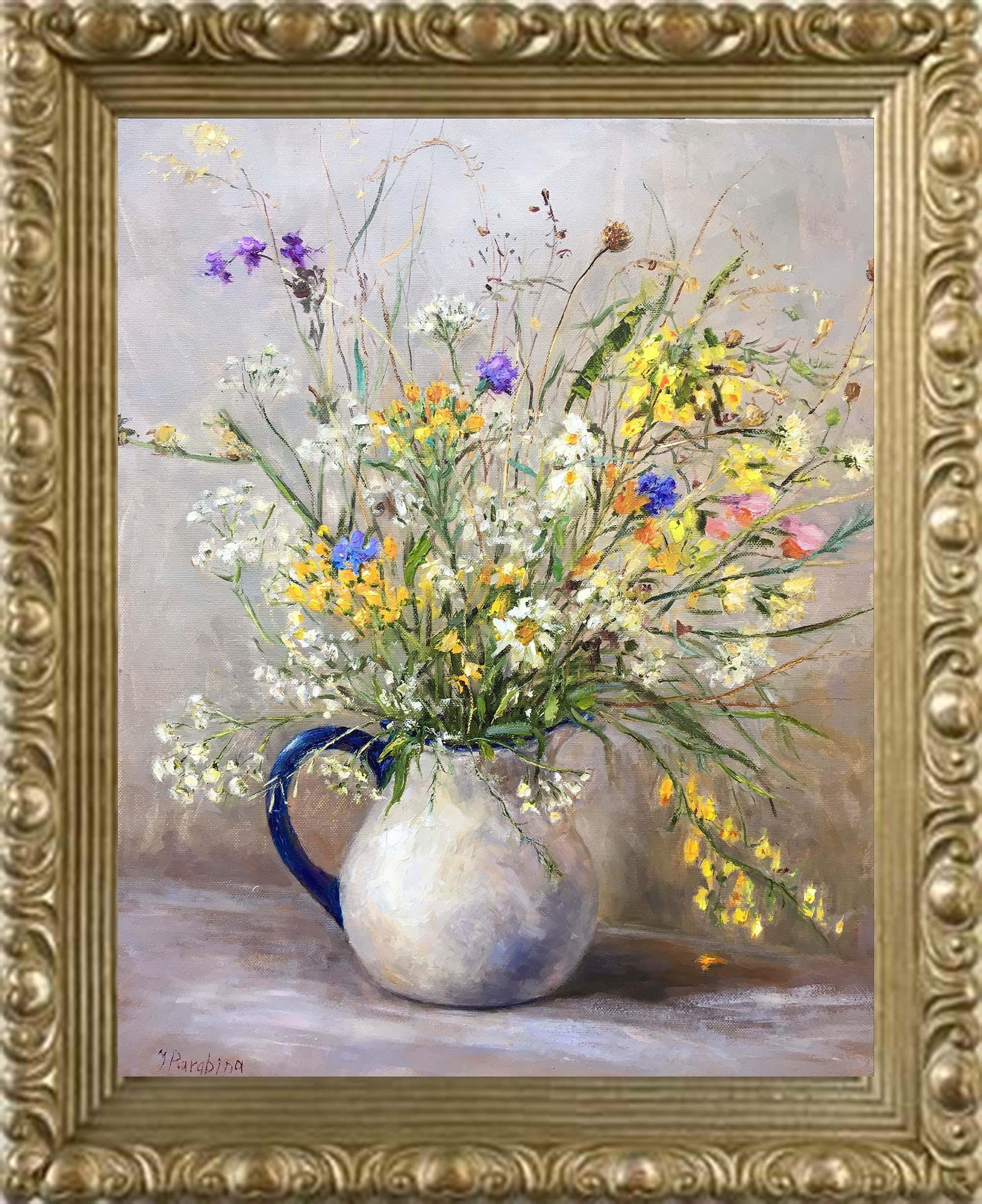 YIMEHDAN Impresión Artística De Acuarela De Flores Silvestres Con Arco Iris, Prado Natural Con Impresión En Lienzo De Mariposa, Arte De Flores Florecientes Para Decoración De Jardín De Granja (juego
