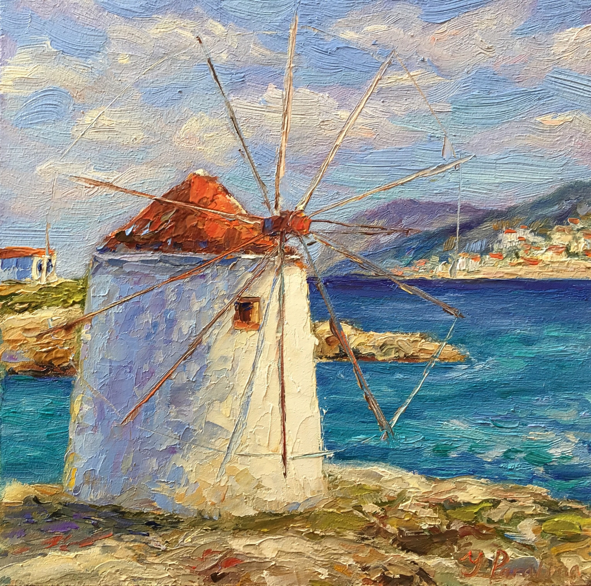 古西洋油絵　希少 油絵: 工藤昭重・北アルプス / 神戸の 絵画 販売店