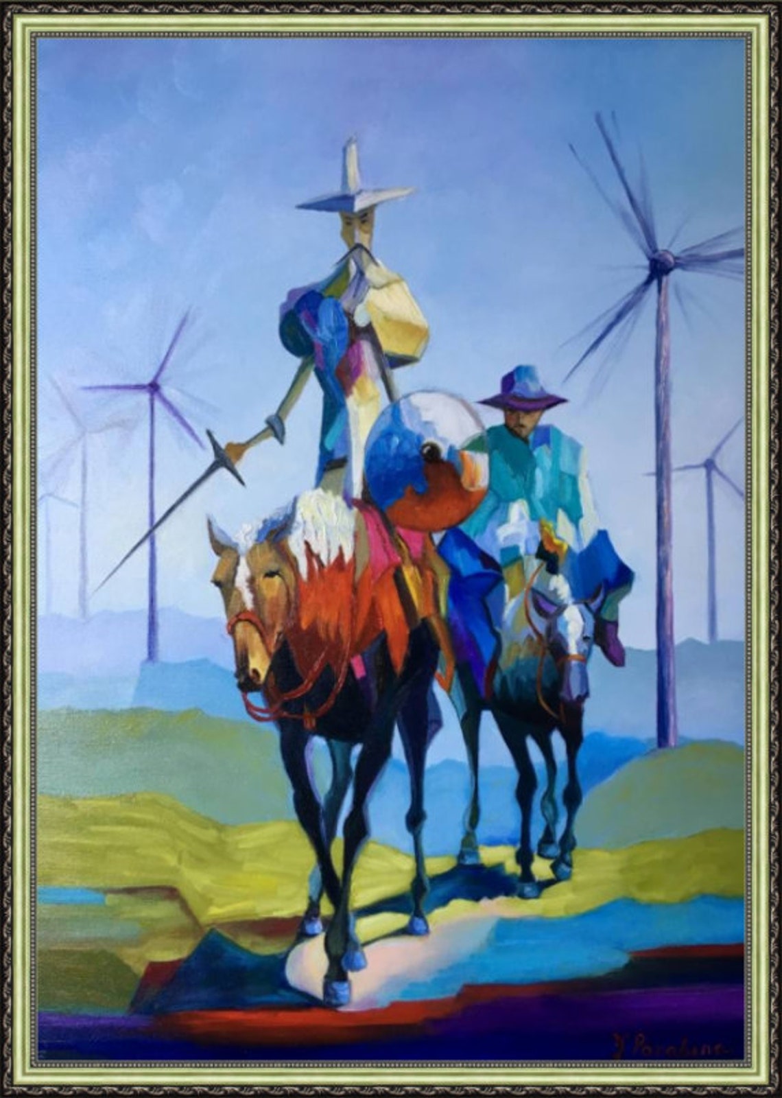 Don Quixote painting Оil painting Оriginal painting Art for Etsy
