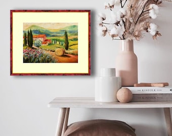 AllPosters  風景画　イタリア　トスカーナ　絵画 トスカーナの風景油絵 イタリア トスカーナの芸術 厚塗り絵画