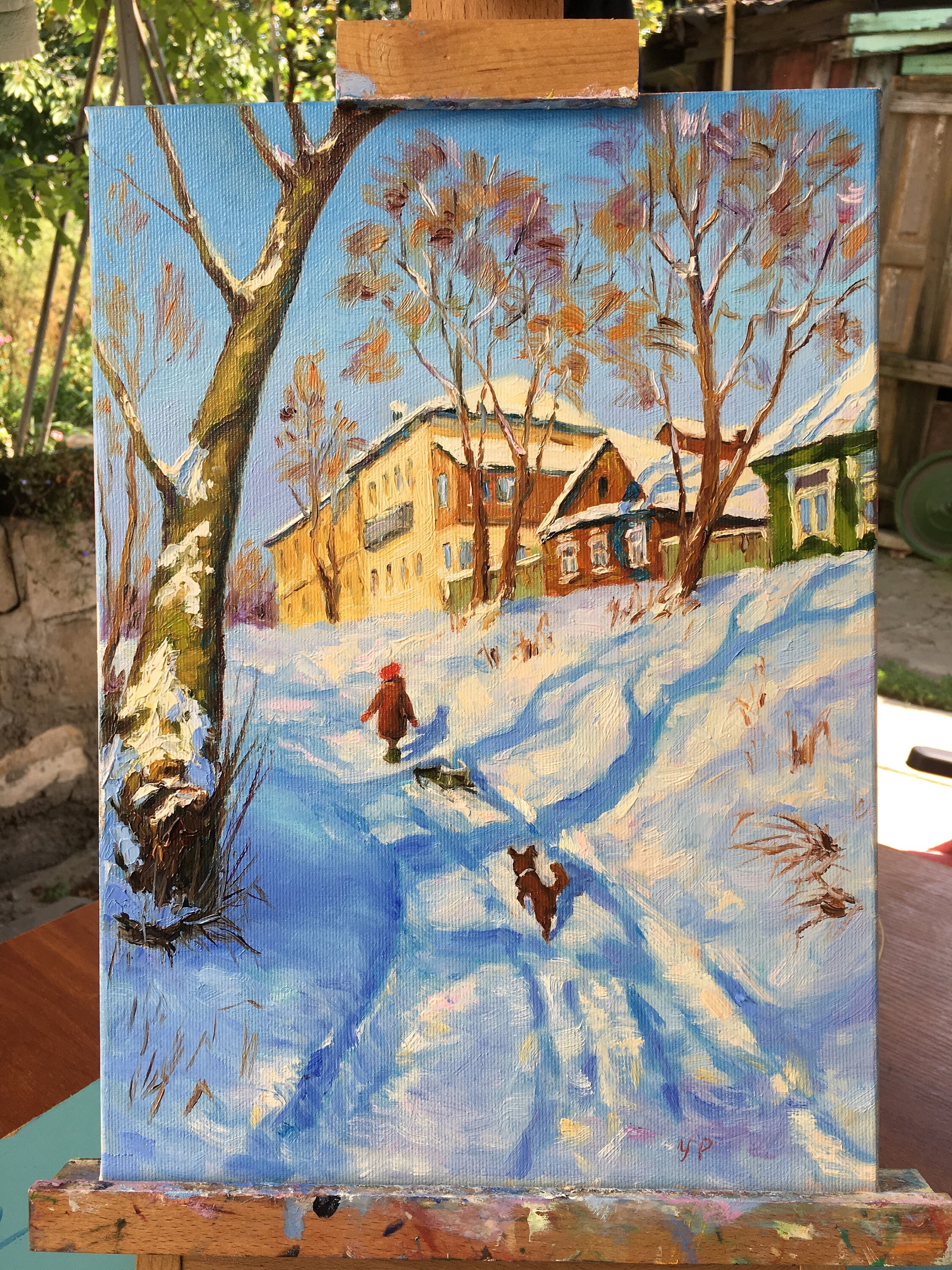 絵画 インテリア 油絵 F6-083211 人物 雪国の子供たち 絵画 インテリア 油絵 F6-083211 人物 雪国の子供たち