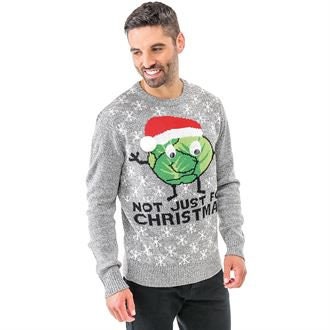 Image of Men's Sprouts Not Just For Christmas Xmas Jumper, December 25Th Jumper