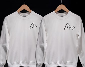 Mr & Mrs Matching Couples Jumper, Ideal Anniversary gift, Wedding or Engagement Announcement, Married, Husband and Wife Sweater Honeymoon