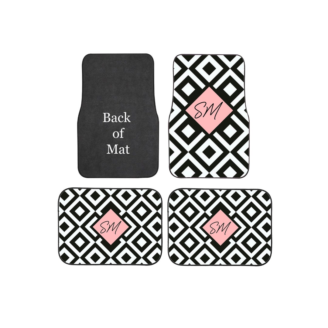 Personalised Custom Printed Monochrome Initial/ Name Car Mats Etsy UK
