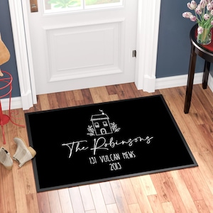 Personalised Custom Printed Family Name Home Doormat, Street, Address Doormat, Ideal Gift for him/her