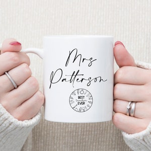 Personalised Best Teacher Design Mug, Teachers Name Mug/Cup, Coffee Mug, end of school year gift, Thank you gift