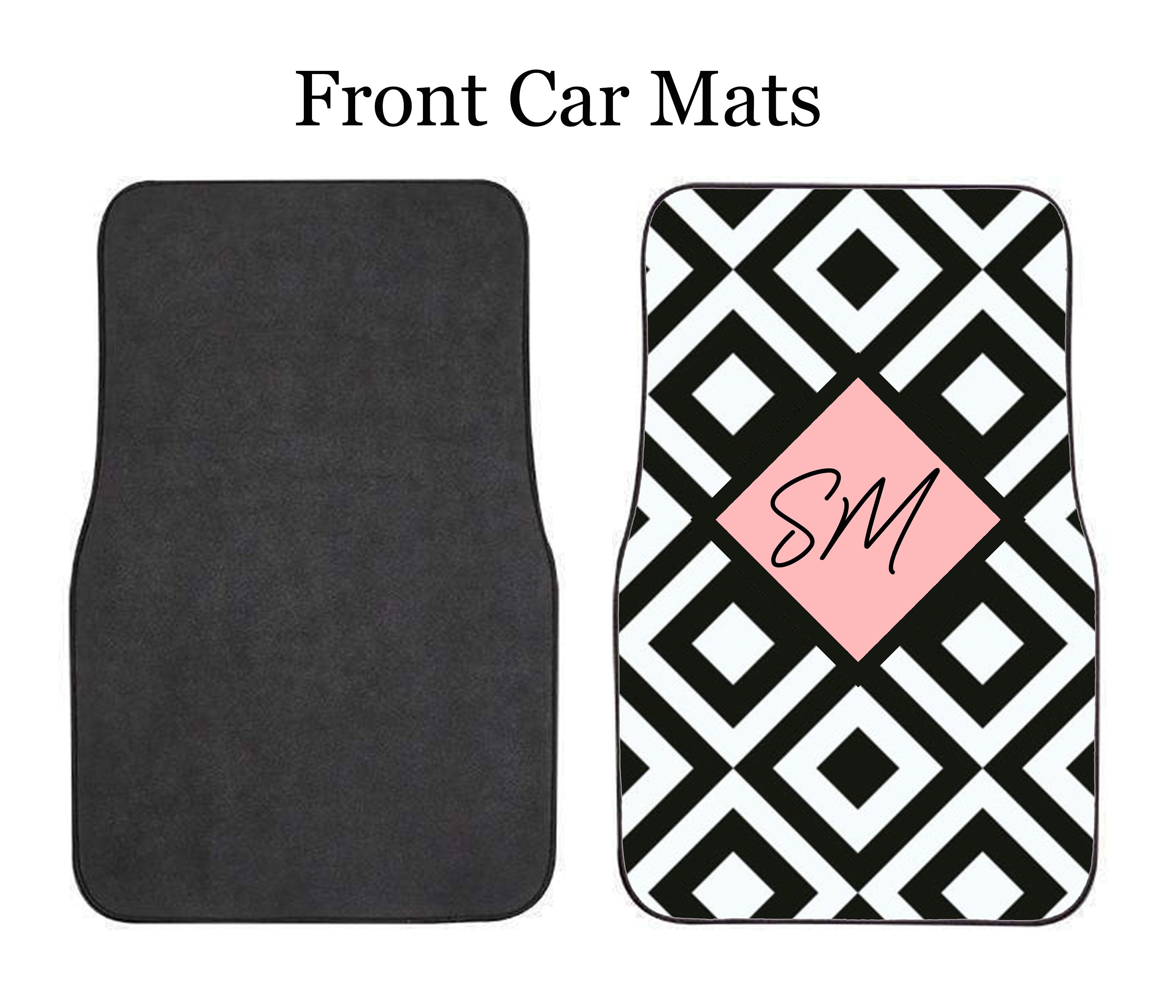 Personalised Custom Printed Monochrome Initial/ Name Car Mats Etsy