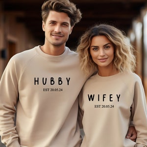 Maglione personalizzato per coppie abbinate da donna/uomo, regalo ideale per l&#39;anniversario, matrimonio, sposato, maritino e mogliettina maglione luna di miele