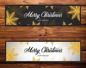 Custom Christmas Bar Runner/Bar Mat/Beer Mat Barware para Man Cave o Home Bar, regalo ideal para él/ella, corredor festivo