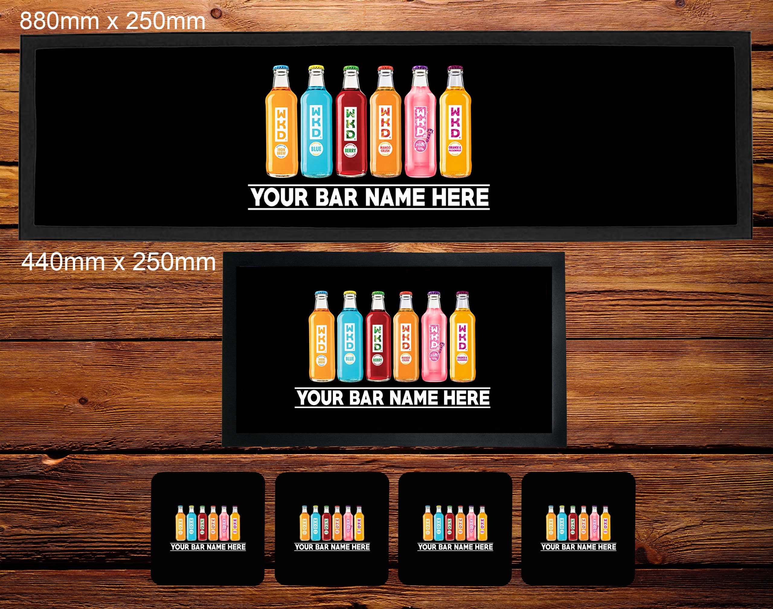 Personalised Bar Drinks Design Runner/bar Mat/beer Mat Barware Etsy UK