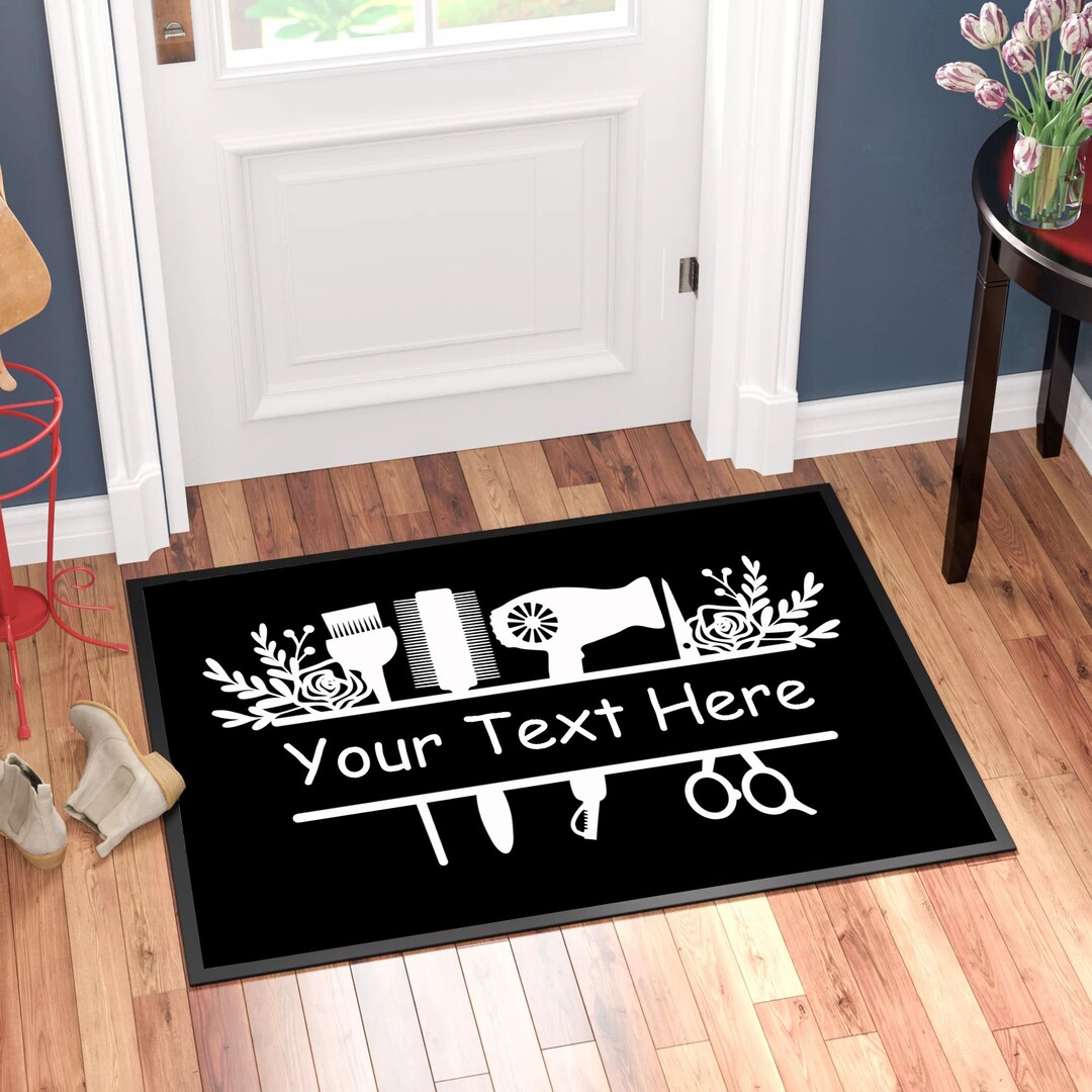 Personalised Custom Printed Hairdressing Logo Doormat, Ideal Gift for