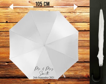 Gepersonaliseerde op maat gemaakte Mr & Mrs Wedding Bridal Umbrella, perfect voor de bruid/bruidegom, weerbeschermer, zonnescherm