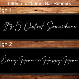 Personalised Bar Quotes Bar Runner/Bar Mat/Beer Mat Barware for Man Cave or Home Bar, Ideal Gift For Him/Her, Cursive Font