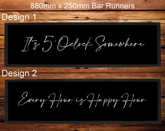 Personalised Bar Quotes Bar Runner/Bar Mat/Beer Mat Barware for Man Cave or Home Bar, Ideal Gift For Him/Her, Cursive Font