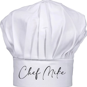 Gorro de chef personalizado, ¡impreso a medida con tu texto! Regalo ideal para cumpleaños, Navidad, Día del padre, restaurante, regalo de Navidad