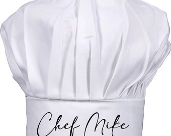 Personalised Chef's Hat, Custom Printed With Chef and Name! Ideal Gift for Him/Her, Birthday, Christmas, Fathers Day, Restaurant