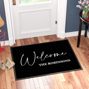Personalised Custom Printed Welcome With Family Name Doormat, Ideal Gift for him/her