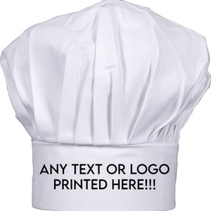 Gorro de chef personalizado, ¡impreso a medida con cualquier texto o logotipo! Regalo para él/ella, cumpleaños, Navidad, Día del padre, restaurante