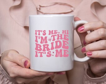 Taza impresa personalizada 'Soy yo hola, soy la novia', taza de boda, taza de café/té, regalo ideal para esposa