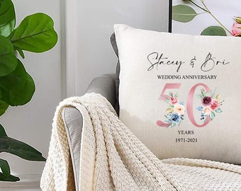 Personalised Wedding Anniversary Cushion, Ideal wedding gift for her/him, style décor cushion