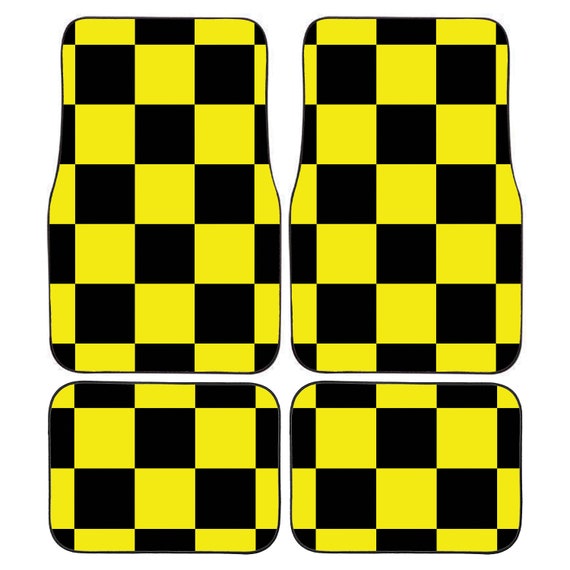 Black and yellow car mats outlet