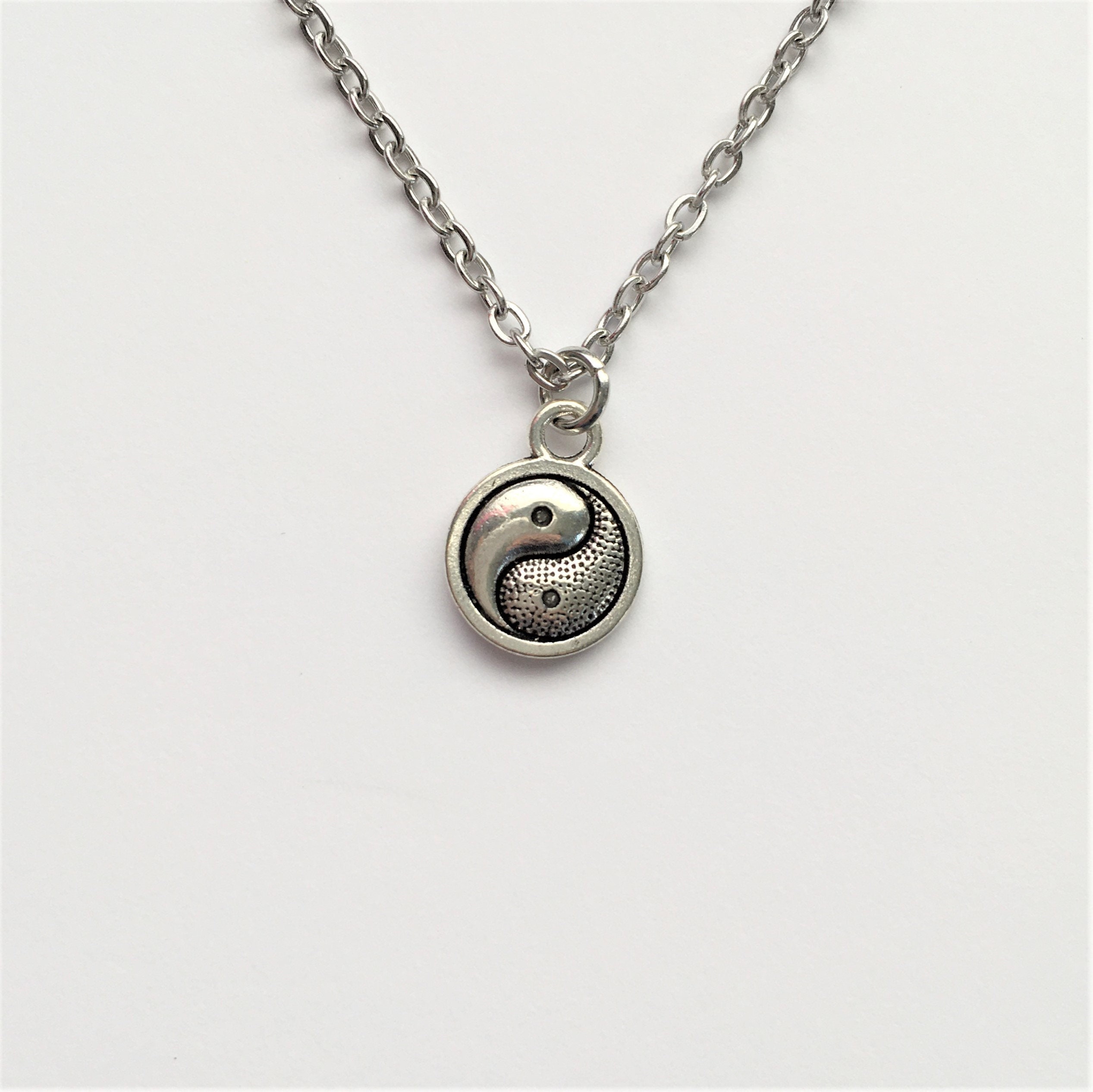 Yin Yang Pendant Necklace Charm on Stainless Steel 18