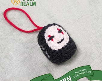 Tiny No Face Bag Charm Crochet PATTERN - Spirited Away Anime Inspired Crochet Amigurumi (Digital Download) US Terms
