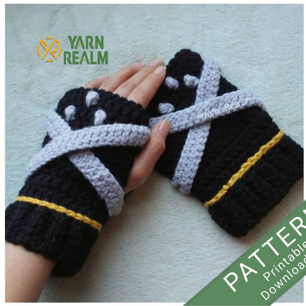 Sora's Fingerless Gloves Crochet Pattern Kingdom Hearts 2