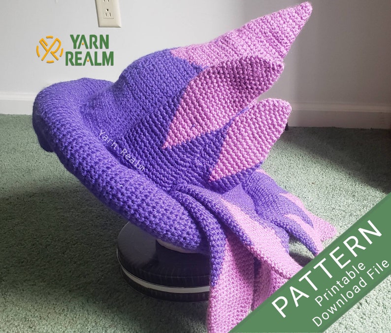 Mismagius Hat Crochet Pattern | Pokemon Go inspired Hats | digital download step by step instructions - US terms