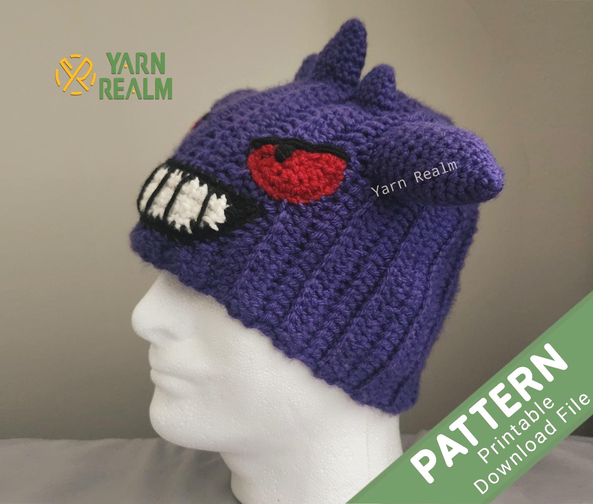 Gengar Cap Crochet Pattern | Pokemon Go Inspired Hat Slouchy
