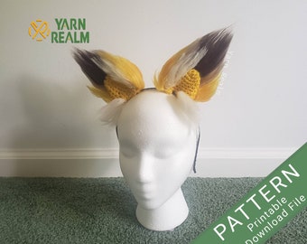 Crochet Faux fur Animal Ears Pattern PDF