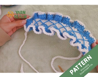 Lolita Ruffle Headdress Crochet Pattern | Crochet Headband Hair accessory | PDF US Terms