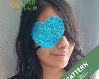 Lace Heart Eyepatch Crochet Pattern | Crochet Cosplay Lolita accessory Diy | Digital Download US Terms | English