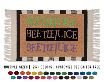 Beetlejuice Doormat, Beetlejuice Home Decor, Halloween Doormat, Betelgeuse Decor, Beetlejuice Halloween Decor, Custom Doormat