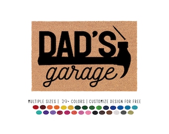Dads Garage Doormat, Father's Day Gift, Garage Welcome Mat, Custom Doormat