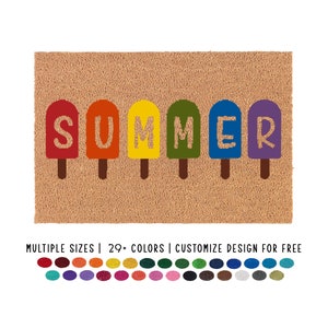Summer Popsicle Doormat, Ice Cream Welcome Mat, Summer Door Mat, Custom Doormat