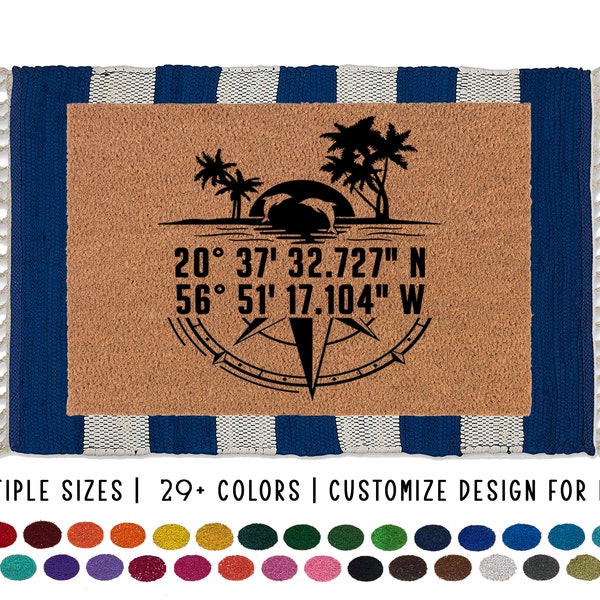 Outdoor Latitude and Longitude Mat Etsy