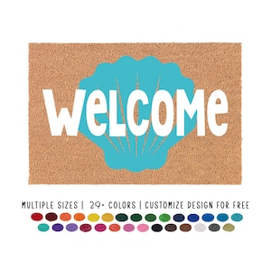 Seashell Welcome Doormat: Nautical Coir Door Mat
