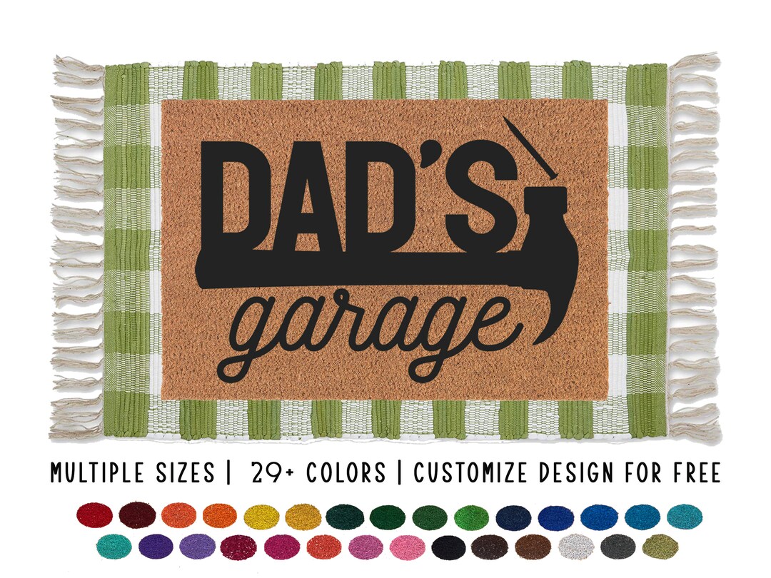 Dads Garage Doormat Father's Day Gift Garage Etsy