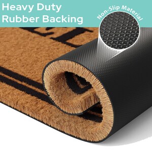 a close-up view of a heavy duty rubber backing material, which is non-slip and has a textured surface.