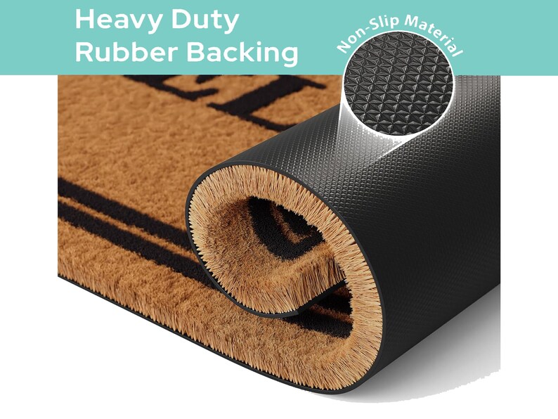 a close-up view of a heavy duty rubber backing material, which is non-slip and has a textured surface.