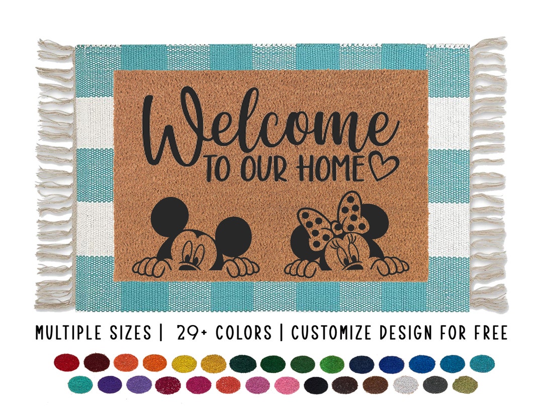 Disney Mat Mickey Mouse Door Mat Mickey and Minnie Etsy