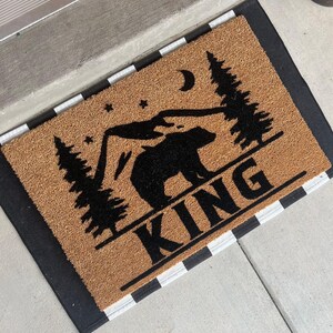 Cabin Doormat: Mountain Welcome Mat, Outdoorsman Gift, Personalized Last Name image 2