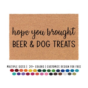 Beer and Dog Treats Doormat: Customizable Welcome Mat